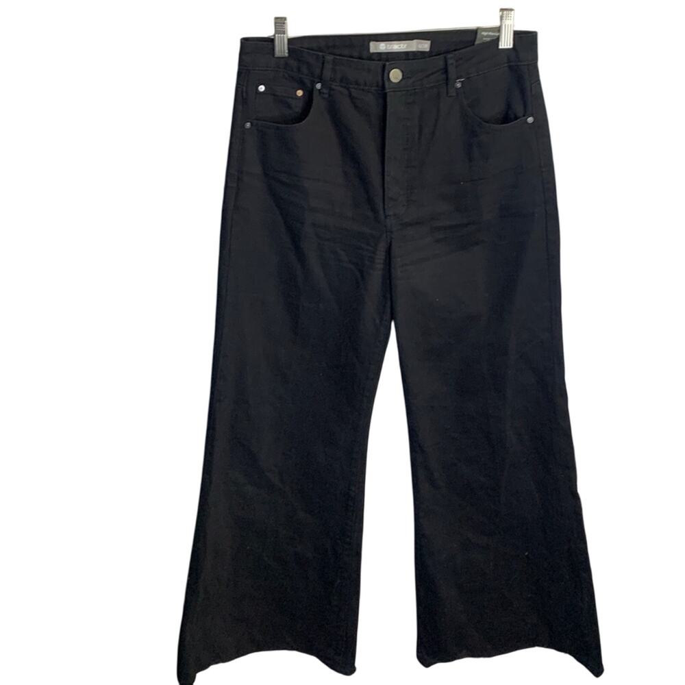 Tractr Black Premium Denim High Rise Wide Leg Button-fly Jeans NEW W-820 Size 6